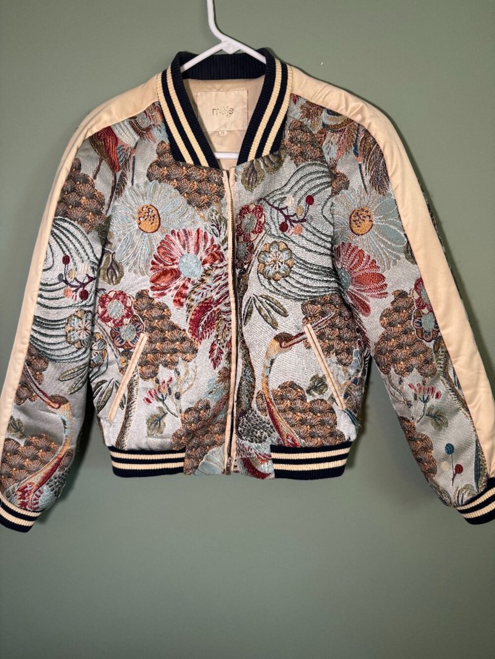 Maje Jacquard Bomber Jacket- Size 36 (Small)